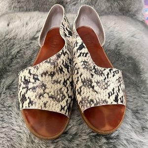 1. State Snake Print Leather Sandals